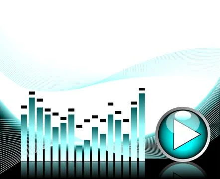 Vector illustration for musical theme with play button Stock Illustration