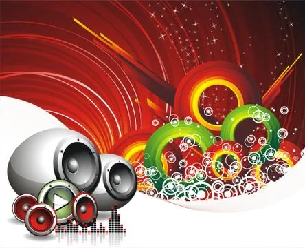 Vector illustration for musical theme with speakers 스톡 일러스트