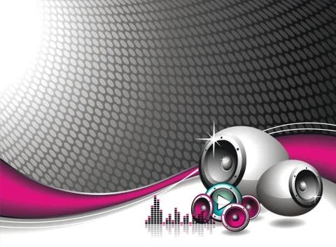 Vector illustration for musical theme with speakers 스톡 일러스트