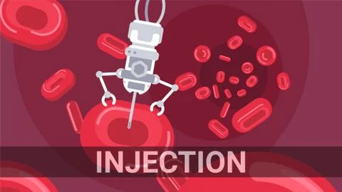 Vector illustration nanorobots Illustrazione stock