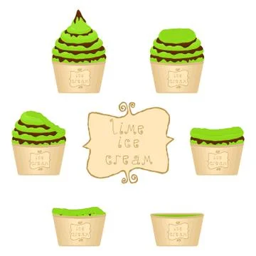 Vector illustration for natural ice cream Stock Illustration