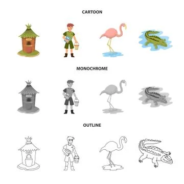 Vector illustration of nature and fun logo. Collection of nature and Stock Illustration
