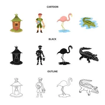 Vector illustration of nature and fun logo. Collection of nature and Stock Illustration