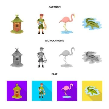 Vector illustration of nature and fun logo. Set of nature and entertainment Illustrazione stock