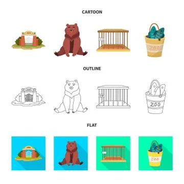 Vector illustration of nature and fun logo. Set of nature and entertainment Stock Illustration