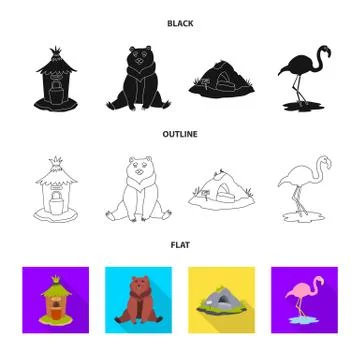 Vector illustration of nature and fun sign. Collection of nature and Stock Illustration