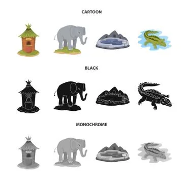 Vector illustration of nature and fun symbol. Collection of nature and Illustrazione stock