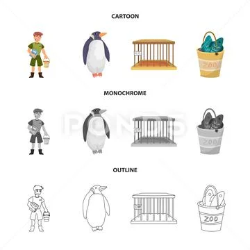 Vector illustration of nature and fun sign. Set of nature and entertainment Stock Illustration