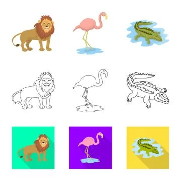 Vector illustration of nature and fun symbol. Set of nature and entertainment Stock Illustration