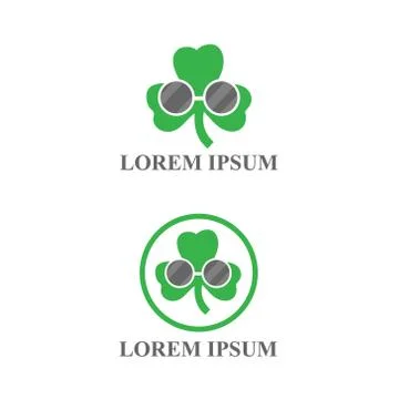 Vector illustration nature icon logo with leaf and glasses Stock-Illustration