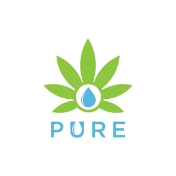 Vector illustration nature logo with leaf and water symbol Stock Illustration