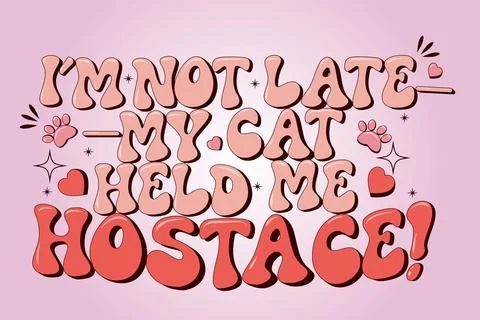 Vector illustration of a naughty cat and a quote Stock Illustration