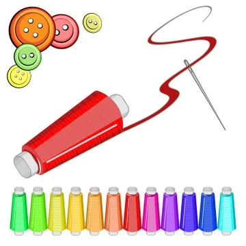 Vector illustration for a needlework project - a set of colored threads for s Illustrazione stock