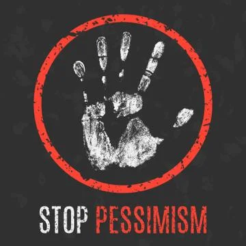 Vector illustration. Negative human states and emotions. Stop pessimism. Stock Illustration
