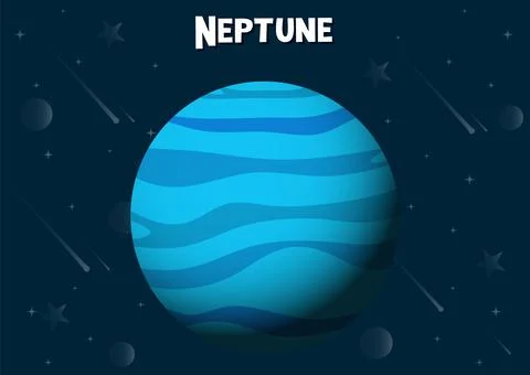 Vector illustration of Neptune planet Stock Illustration