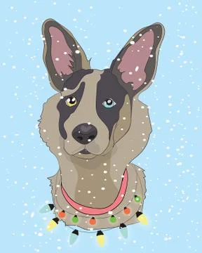 Vector illustration of a new year card with animals Stock Illustration