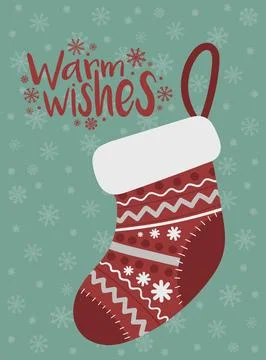 Vector illustration for new year. Hand-drawn image of a cartoon Christmas red Stock Illustration