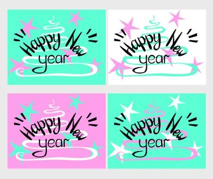 Vector illustration of New Year poster Stock Illustration