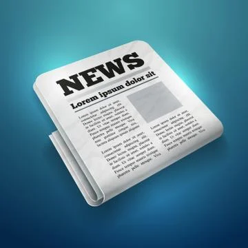 Vector illustration of newspaper icon. Stock Illustration