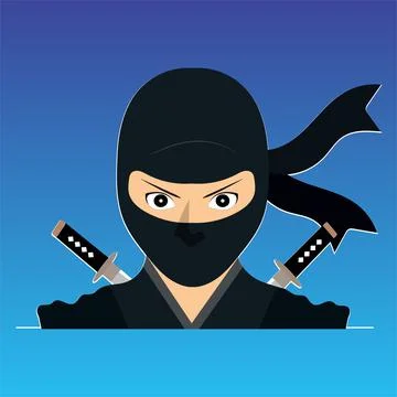 Vector illustration of Ninja face Stock Illustration