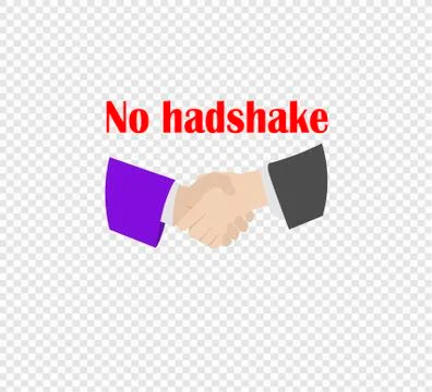 Vector illustration of a no shaking hands on a transparent background - preca Stock Illustration