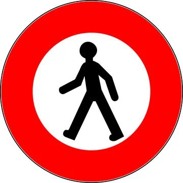 Vector illustration of a "No walking" road sign イラスト素材