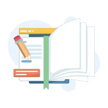 Vector illustration of notebook and pencil writing notes Stock Illustration