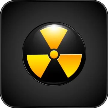 Vector illustration nuclear danger icon volumetric with glare on the backgrou Stock Illustration