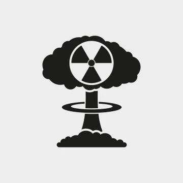 Vector illustration of nuclear explosion mushroom. Isolated. Stock Illustration
