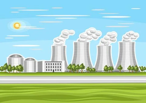 Vector illustration of Nuclear Plant Ilustración de archivo