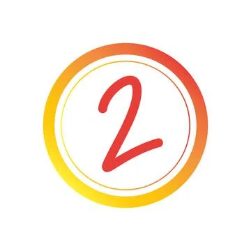 Vector illustration of number 2 circle Stock Illustration