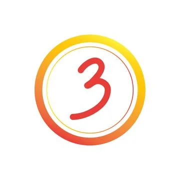 Vector illustration of number 3 circle Stock Illustration