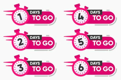 Vector Illustration Number of Days to go with watch Badge for Sale, Promotion Stock Illustration