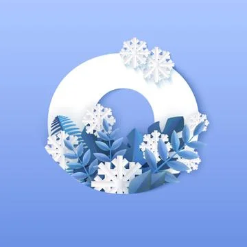 Vector illustration of number zero winter natural design. Stock Illustration