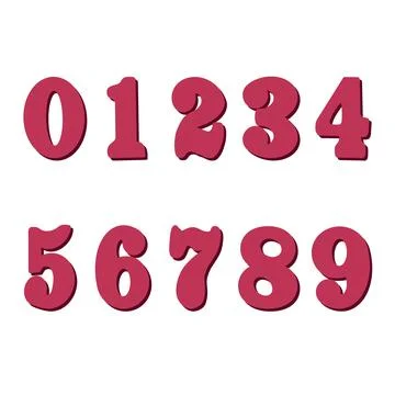 Vector illustration of numbers from zero to 9. A set of hand-drawn figures. Illustrazione stock