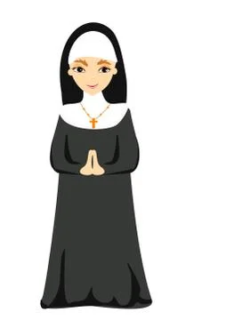 Vector illustration of nun Stock Illustration