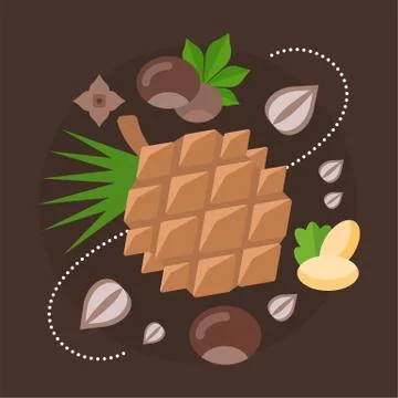 Vector Illustration of Nuts. Stock Illustration