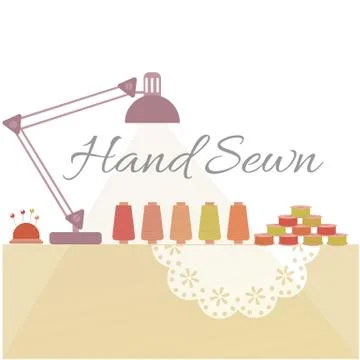 Vector illustration from objects and materials for courses of sewing, embroid Stock Illustration