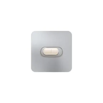 Vector illustration of oblong white tablet with individual packaging. Ilustración de archivo