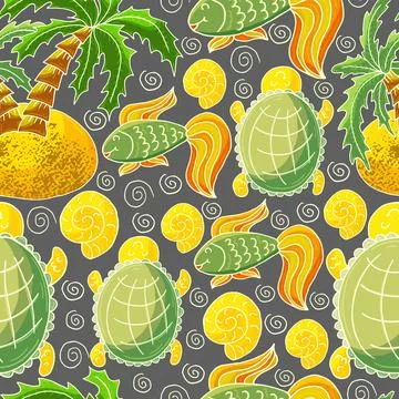 Vector illustration, ocean, underwater world, marine clipart イラスト素材