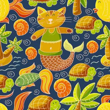 Vector illustration, ocean, underwater world, marine clipart Stock Illustration
