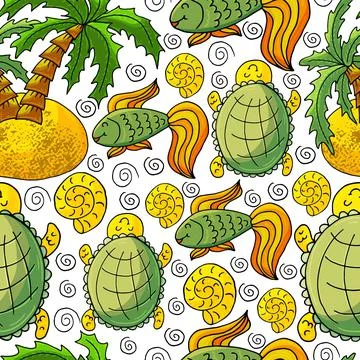 Vector illustration, ocean, underwater world, marine clipart Stock Illustration