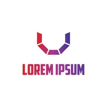 Vector illustration octagon letter u icon logo design Stock Illustration