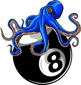 Vector illustration of octopus and tentacles on white background Stock Illustration