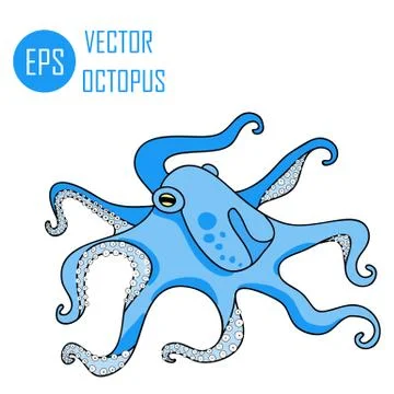 Vector illustration of octopus ocean (octopus and tentacles) Stock Illustration
