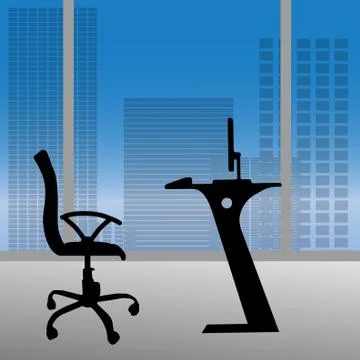 Vector illustration of office. 스톡 일러스트