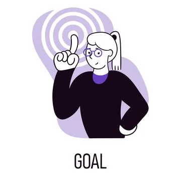 Vector illustration. Office manager making new professional goals, revealing Stock Illustration
