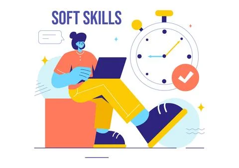 Vector Illustration of Office Workers Demonstrating Soft Skills of Empathy,.. Stock Illustration