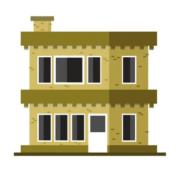 Vector illustration of an old building on an isolated background Ilustración de archivo
