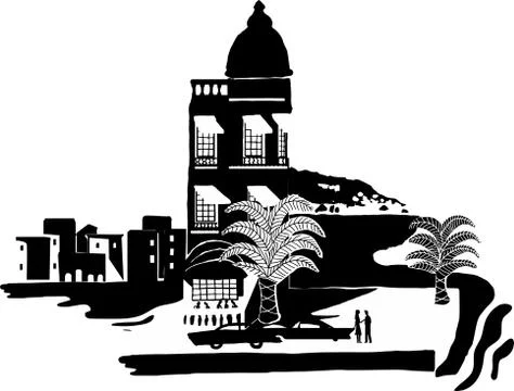 Vector illustration of a old city Illustrazione stock